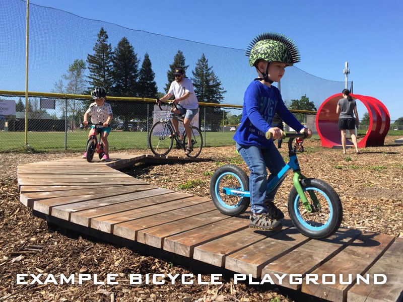 Example kid's bicycle playground Sheboygan County Cycling Evergreen Park Trail Improvement Plan