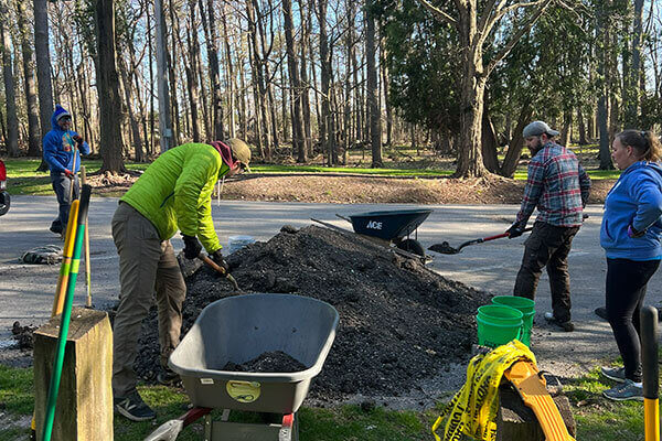 Trail care day at Evergreen Park with Sheboygan County Cycling