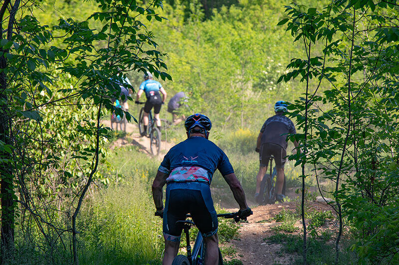 Group ride at Rocky Knoll MTB Trails Plymouth Wisconsin