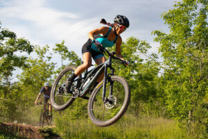 Advanced jump line at Rocky Knoll MTB Trails Plymouth Wisconsin