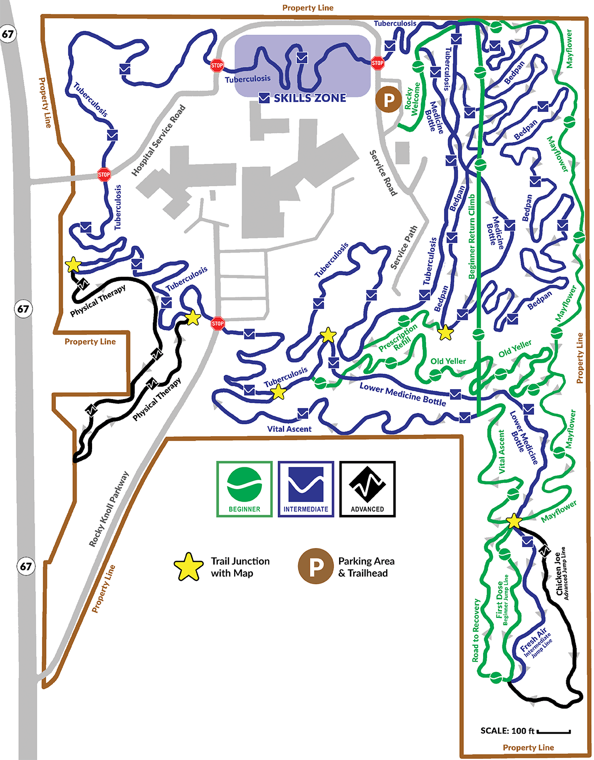 Rocky Knoll mountain bike trail map Plymouth Wisconsin
